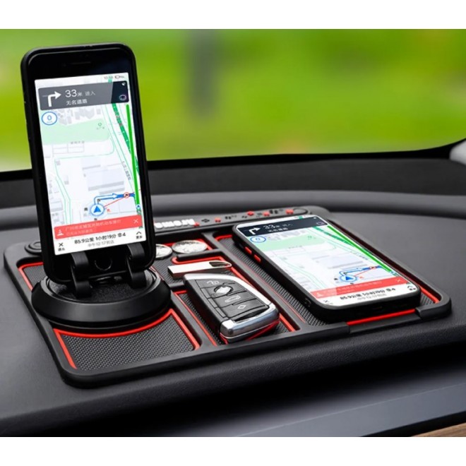 Багатофункціональний автомобільний ковзок Scratch mat, тримач телефону, автовізитка