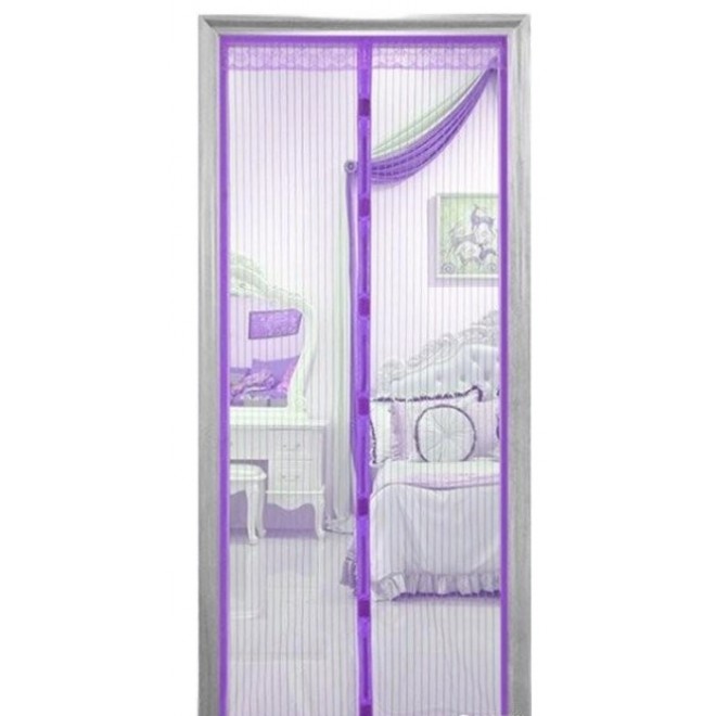Антимоскитная сетка на дверь на магнитах Magic Mesh фиолетовая