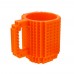 Кружка лего - чашка конструктор в стиле LEGO 350 мл оранжевая