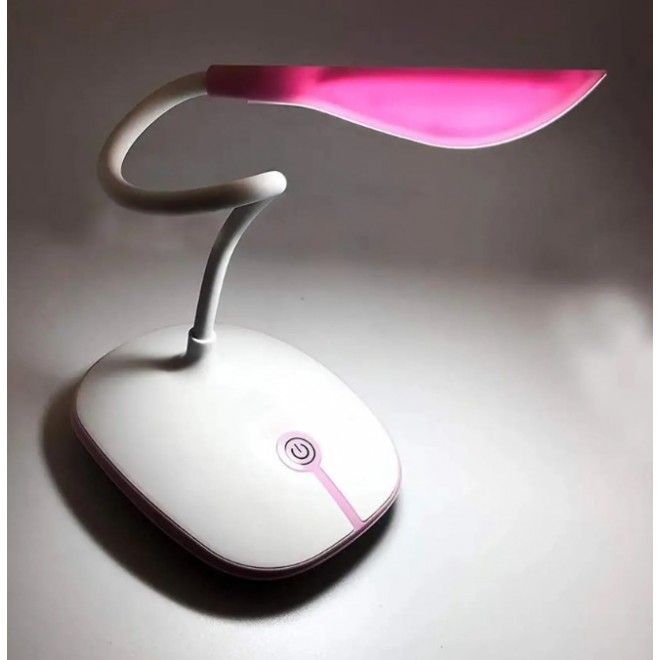 Настольная лампа с аккумулятором 1200 мАч, от USB, JX-880, Розовая  Светодиодный светильник с гибкой ножкой