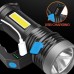 Ручной фонарь 2в1 аккумуляторный X501 4 LED+COB, с USB / Переносной фонарик с боковой лампой