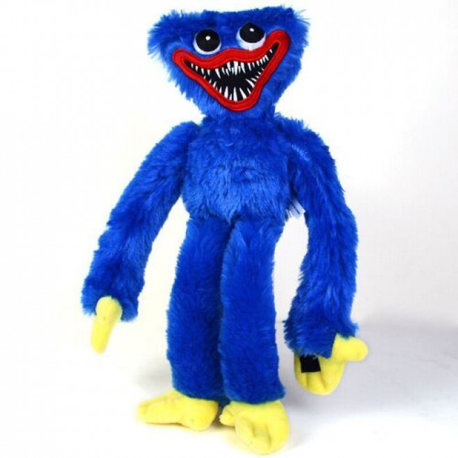 Мягкая игрушка обнимашка синяя с липучками на руках Хаги Ваги 40см 