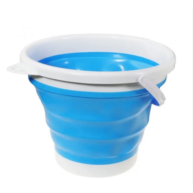 Ведро10  литров туристическое складное Collapsible Bucket / Универсальное круглое Ведро