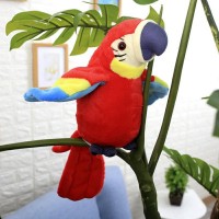 Говорящий попугай Parrot Talking плюшевая игрушка, интерактивный попугайчик красный 