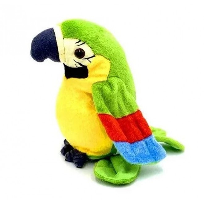 Говорящий попугай Parrot Talking плюшевая игрушка, интерактивный попугайчик красный 