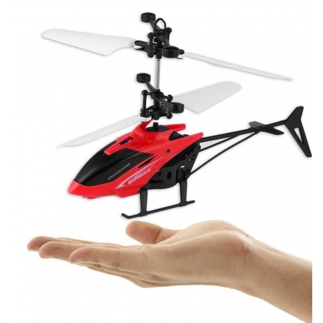 Интерактивная игрушка Летающий вертолет Induction aircraft с сенсорным управлением Красный 