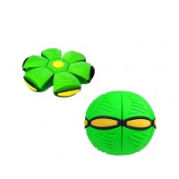 Складной игровой мяч-трансформер Flat Ball Disc ∙ Светящийся Диск-мяч мячик для фрисби и активных игр Зеленый