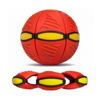 Складной игровой мяч-трансформер Flat Ball Disc ∙ Светящийся Диск-мяч мячик для фрисби и активных игр Красный