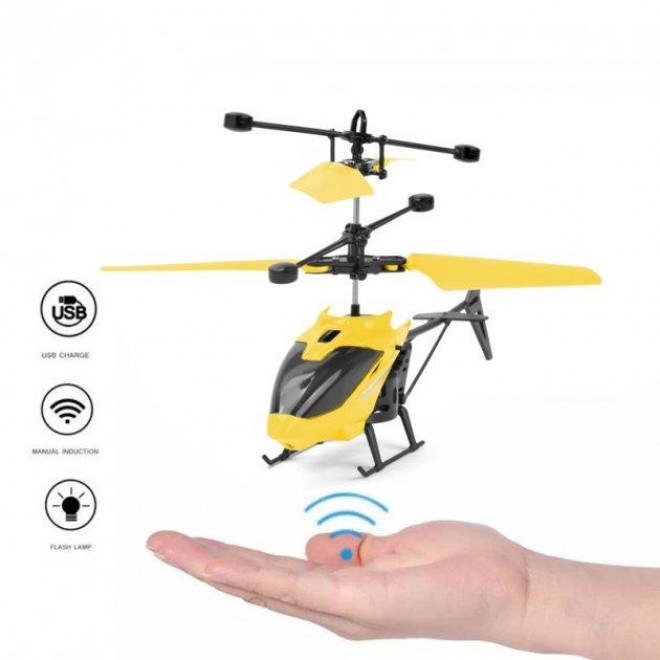 Интерактивная игрушка Летающий вертолет Induction aircraft с сенсорным управлением Красный 