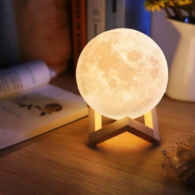 Светильник настольный сенсорный ночник лампа Луна 3D Moon Light 15 см