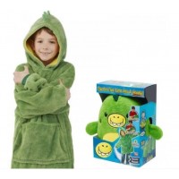 Детская толстовка халат плед трансформер с капюшоном и рукавами Huggle Pets Детская Толстовка Худи зеленая