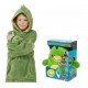 Детская толстовка халат плед трансформер с капюшоном и рукавами Huggle Pets Детская Толстовка Худи зеленая