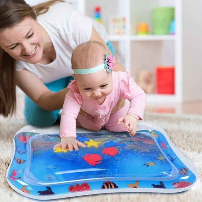 Надувной игровой развивающий водный детский коврик Baby Water Play Mat