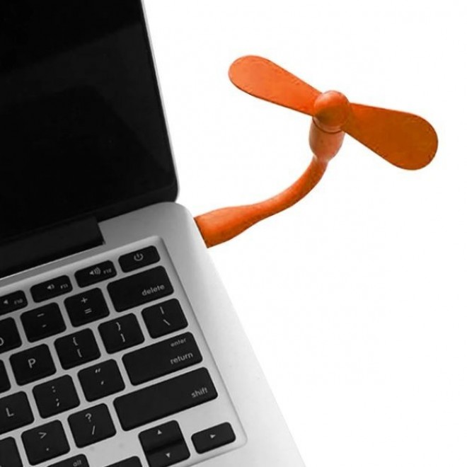 Портативный гибкий USB мини-вентилятор для ноутбука оранжевый