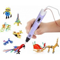 3Д ручка для рисования с LED дисплеем 3D Pen 2 Фиолетовая