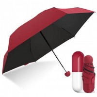 Зонтик-капсула, Карманный женский мини-зонт в капсуле, Капсульный зонтик, Мини зонтик складной бордо