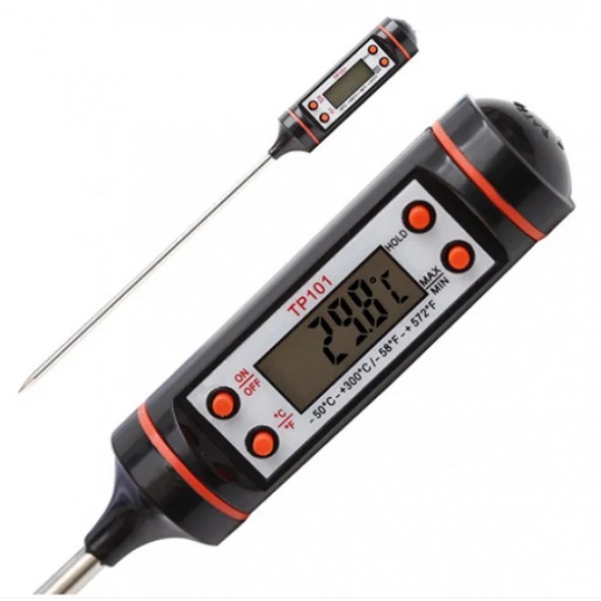 Пищевой термометр (-50 до +300 ºС) для мяса выпечки молока нержавеющая сталь с цифровым дисплеем