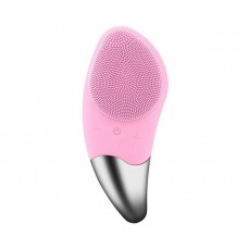 Электрическая силиконовая щетка-массажер для лица Sonic Facial Brush Розовая 
