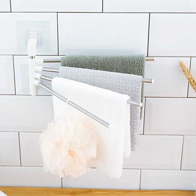 Настенный полотенцесушитель для ванной 4-Bar Towel Rack. Вешалка для полотенец 4 держателя.
