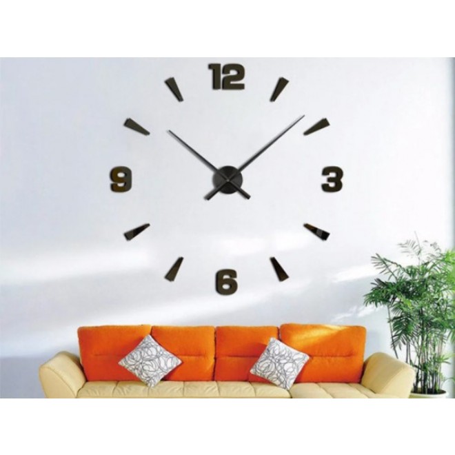 Большие настенные часы 3D  DIY Clock  черные