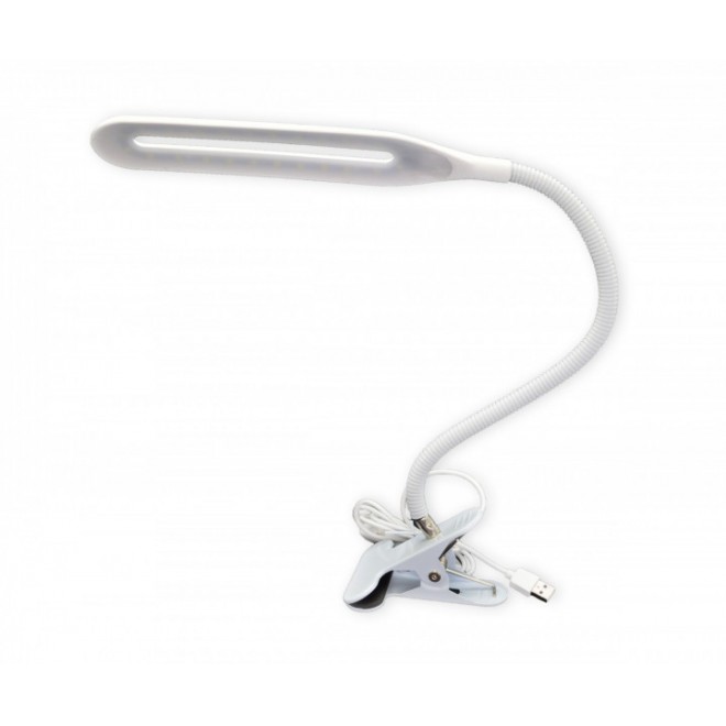 Светодиодная настольная лампа XSD-206 USB 24 LED на прищепке Белая