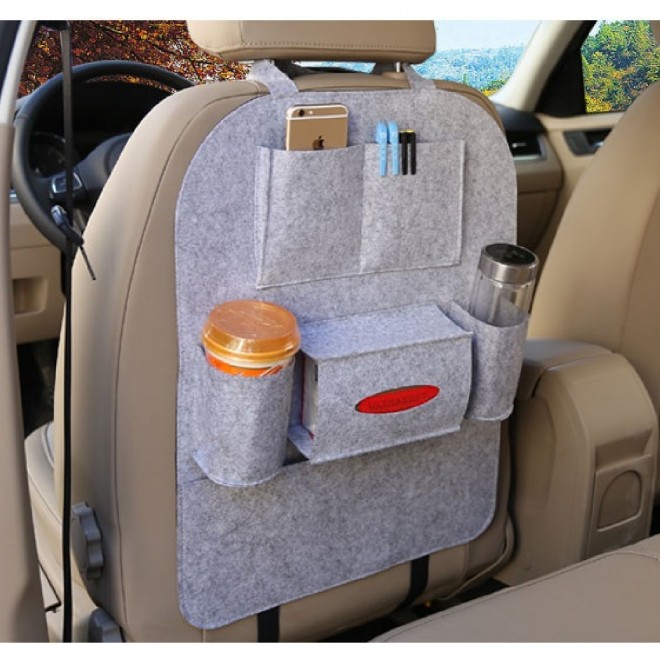 Органайзер для спинки сиденья автомобиля  Vehicle mounted storage bag т.серый