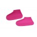 Силіконові чохли бахили для взуття від дощу та бруду розмір L 42-45 рожеві