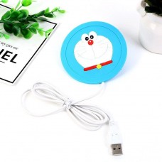 Силиконовая USB подставка для чашки с подогревом Coaster Pad (под чашку кружку)  Dora голубая