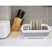Мультифункциональная складная сушилка органайзер для посуды и кухонных приборов серая