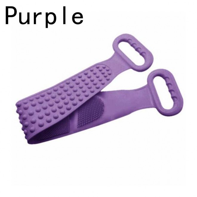 Двухсторонняя силиконовая мочалка-массажер для тела Silica Gel Bath Brush фиолетовая 