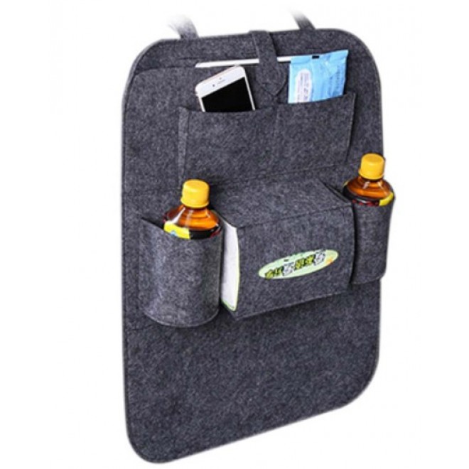 Органайзер для спинки сиденья автомобиля  Vehicle mounted storage bag т.серый