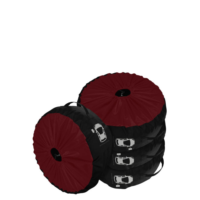 Комплект чехлов для колес Coverbag Premium M бордо 4шт. Комплект чехлов для колес Coverbag Premium M бордо 4шт.