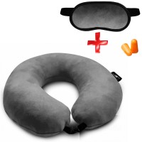 Подушка Coverbag для путешествий серая  маска для сна