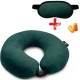 Подушка Coverbag для путешествий зеленая + маска для сна