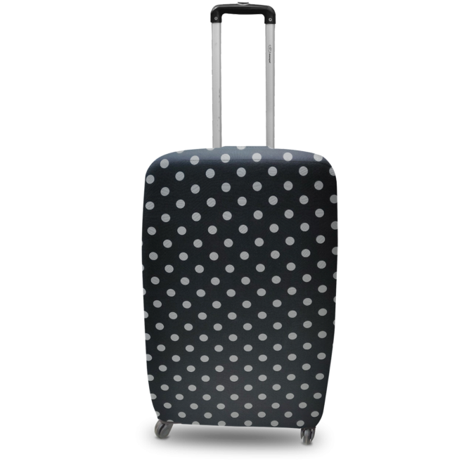 Чехол для чемодана Coverbag неопрен  L горох черный