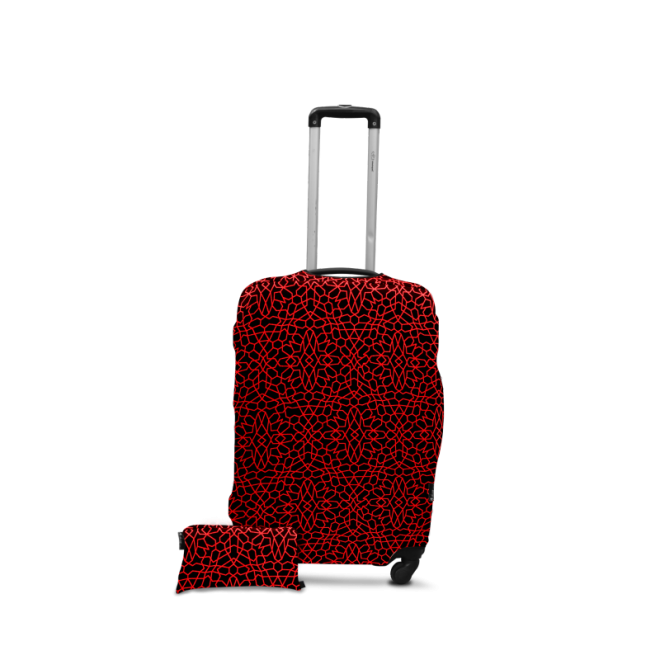 Чехол для чемодана Coverbag дайвинг S паутина красная