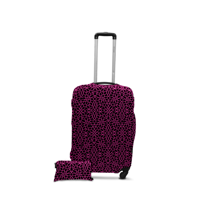 Чохол для валізи Coverbag дайвінг S рожева павутина