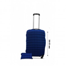 Чохол для валізки Coverbag дайвінг S ромби блакитні