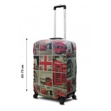 Чехол для чемодана Coverbag неопрен  L  Лондон коллаж