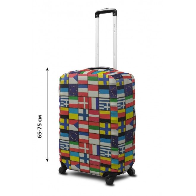 Чехол для чемодана Coverbag неопрен  L  Флаги мира