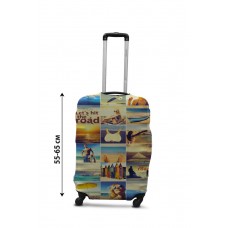 Чехол для чемодана Coverbag коллаж море М принт  0432