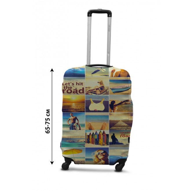 Чехол для чемодана Coverbag  коллаж море L принт 0432