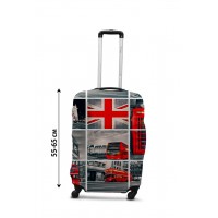 Чехол для чемодана Coverbag коллаж Лондон М принт 0433 Чехол для чемодана Coverbag коллаж Лондон М принт 0433