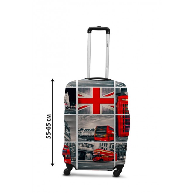 Чехол для чемодана Coverbag коллаж Лондон М принт 0433