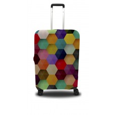 Чехол для чемодана Coverbag шестиугольник L принт 0410