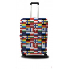 Чохол для валізи Coverbag прапори світу M принт 0413