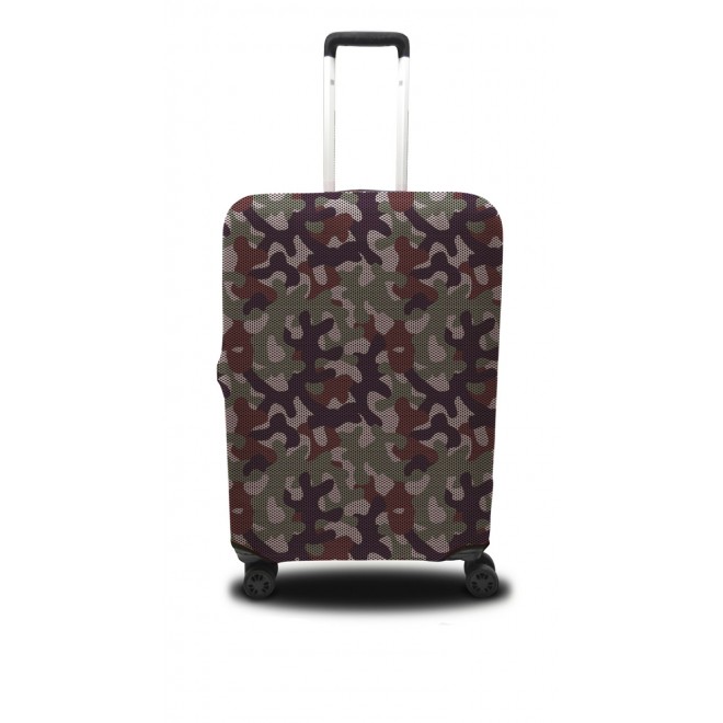 Чохол для валізи Coverbag хакі L принт 0417