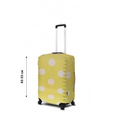 Чехол для чемодана Coverbag неопрен  S горох желтый